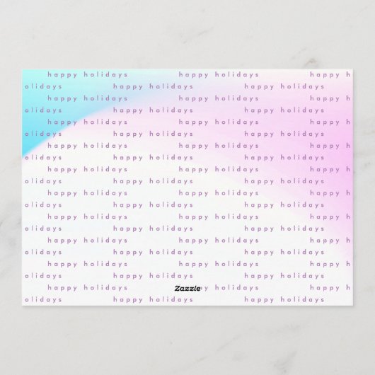 ソフトグラデモダンーションのミニマルなクリスマスカイSabi シーズンカード (裏面)