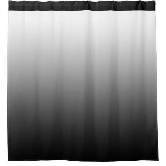 ソフトグラデーションの色 – 白黒+アイディア シャワーカーテン (正面)
