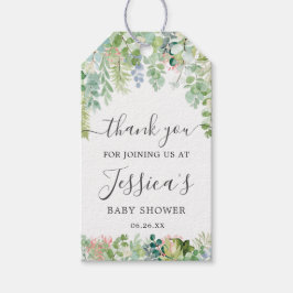 ソフトグリーナリーベビーシャワーメッセージカード ギフトタグ