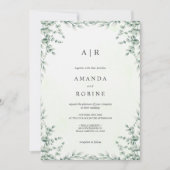 ソフトグリーナリーユーカリ結婚式招待状 招待状 (正面)