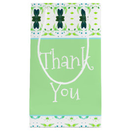 ソフトグリーンかわいらし スモールペーパーバッグ