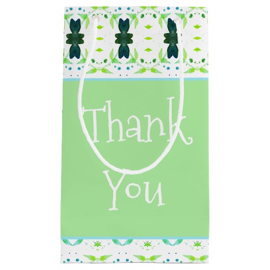 ソフトグリーンかわいらし スモールペーパーバッグ (正面)