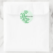 ソフトグリーンつる植物ありがとう ラウンドシール (バッグ)