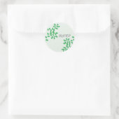 ソフトグリーンつる植物RSVP ラウンドシール (バッグ)