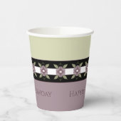 ソフトグリーンとプラムパープル 紙コップ (左)