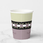 ソフトグリーンとプラムパープル 紙コップ (右)