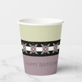 ソフトグリーンとプラムパープル 紙コップ