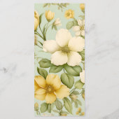 ソフトグリーンとベージュのフローラ結婚のメニュー メニュー (裏面)