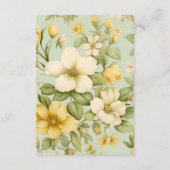 ソフトグリーンとベージュ結婚フローラ エンクロージャーカード (裏面)