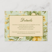 ソフトグリーンとベージュ結婚フローラ エンクロージャーカード (正面)