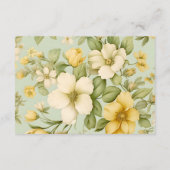 ソフトグリーンとベージュ結婚フローラ エンクロージャーカード (裏面)