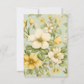 ソフトグリーンとベージュ結婚フローラ 出欠カード (裏面)