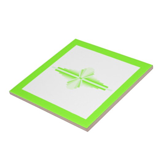 ソフトグリーンとライムのアールデコ タイル (側面)