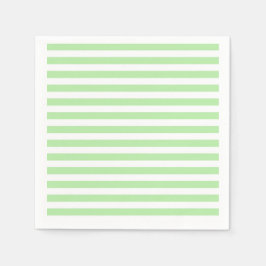 ソフトグリーンと白ストライプ色 スタンダードカクテルナプキン