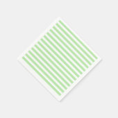 ソフトグリーンと白ストライプ色 スタンダードカクテルナプキン (角)