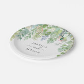 ソフトグリーンのウェディングシャワーペーパープレート ペーパープレート (アングル)