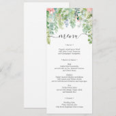 ソフトグリーンのウェディングメニューまたはブライズシャワー 招待状 (正面/裏面)