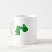 ソフトグリーンのウォーターベアラーデザインマグ コーヒーマグカップ (正面左)