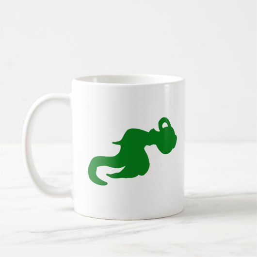 ソフトグリーンのウォーターベアラーデザインマグ コーヒーマグカップ (左)