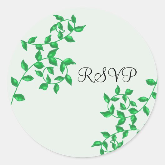 ソフトグリーンのツインRSVP ラウンドシール (正面)
