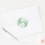 ソフトグリーンのツインRSVP ラウンドシール (封筒)