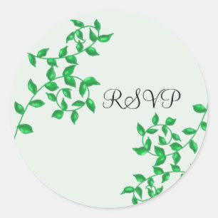 ソフトグリーンのツインRSVP ラウンドシール