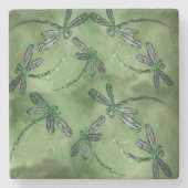ソフトグリーンのトンボ ストーンコースター (正面)