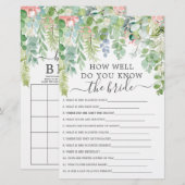 ソフトグリーンの両面デザインの結婚前お祝いゲーム (正面/裏面)