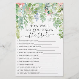 ソフトグリーンの両面 ブライダルシャワーゲーム