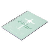 ソフトグリーンの聖書の文字 初の聖体拝領 ノートブック (左側)