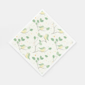 ソフトグリーンの鳥のつる植物パターン スタンダードランチョンナプキン (角)