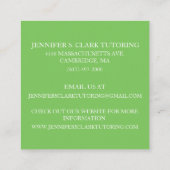 ソフトグリーンアーティスト/講師/教育者アート先生 スクエア名刺 (裏面)