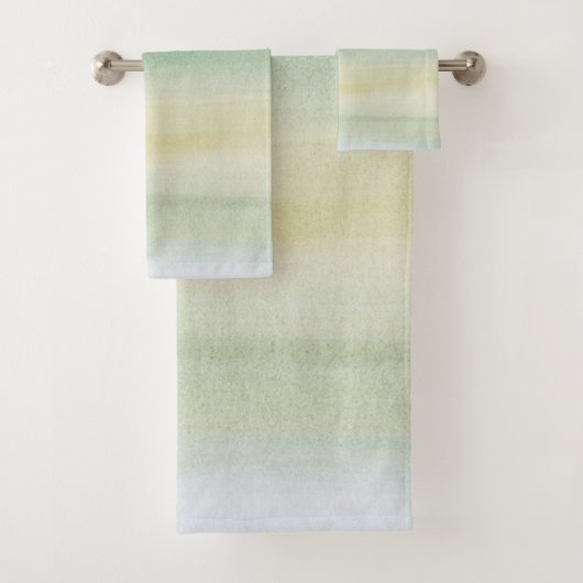 ソフトグリーンイエローウォーター色の夢#1 #painting バスタオルセット (インサイチュ)
