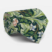 ソフトグリーンウィリアムモリスワイルドフラワーフローラ ネクタイ (ロール)