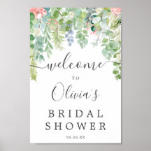 ソフトグリーンウェディングシャワーのウェルカムサイン