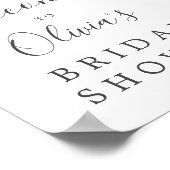 ソフトグリーンウェディングシャワーウェルカムサイン ポスター (角)