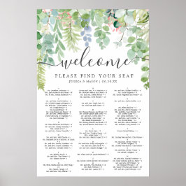 ソフトグリーンウェディング 席次案内看板 ポスター