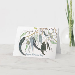 ソフトグリーンウォーターのカラーガムの葉マザーズデイカード サンキューカード