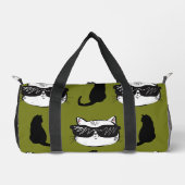 ソフトグリーンクールキャッツプリントカットソーバッグ ダッフルバッグ (正面)