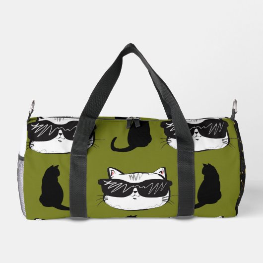 ソフトグリーンクールキャッツプリントカットソーバッグ ダッフルバッグ (裏面)