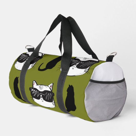 ソフトグリーンクールキャッツプリントカットソーバッグ ダッフルバッグ (右コーナー)