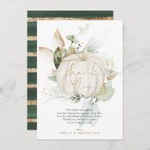 ソフトグリーンゴールド ボタニカル ユーカリ ベイビーシャワー サンキューカード (正面/裏面)