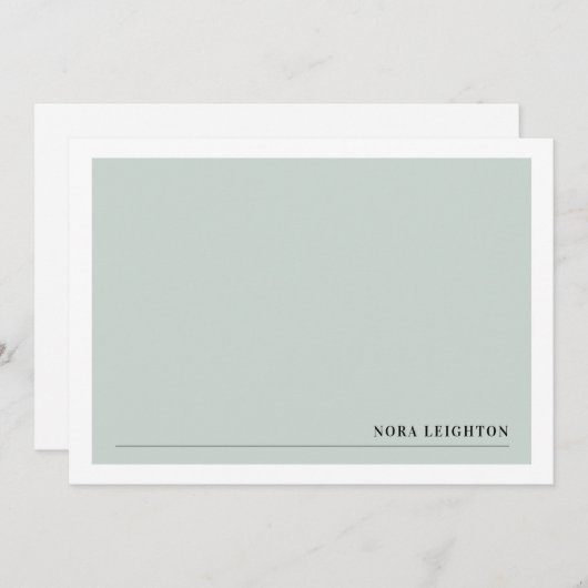ソフトグリーンスタイリッシュミニマリストカード ノートカード (正面/裏面)