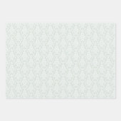 ソフトグリーンダマスクデザイン ラッピングペーパーシート (正面3)
