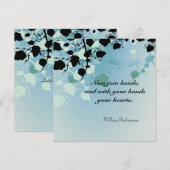 ソフトグリーンパステル葉ツリー結婚ズ 招待状 (正面/裏面)