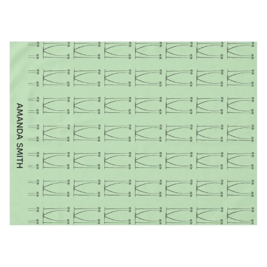 ソフトグリーンパーソナライズされた、シルエットココナッツツリー テーブルクロス (正面(横))