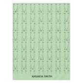 ソフトグリーンパーソナライズされた、シルエットココナッツツリー テーブルクロス (正面)