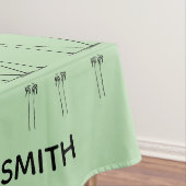 ソフトグリーンパーソナライズされた、シルエットココナッツツリー テーブルクロス (インサイチュ)