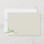 ソフトグリーンフローラルRSVPカード 出欠カード (裏面)