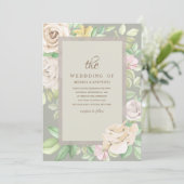 ソフトグリーンフローラ結婚式招待状 招待状 (スタンド正面)